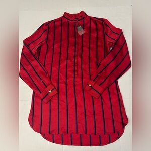LAUREN  Ralph Lauren Red and Blue Striped Shirt Blouse Size XS